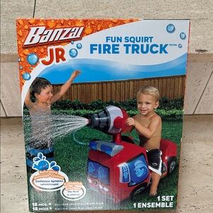 NEW Sealed Banzai Jr. Red Fun Squirt Fire Truck Water Game